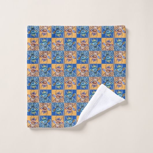 Wespen-Patchwork-Textilmuster Waschlappen (Waschlappen)