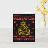 Wessen Gott weißes Baby ist das Nativity Hässlich  Karte (Gelbe Blume)