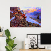 Wessen Meat Man gegen Grizzy Charles Marion Russel Poster (Heimbüro)