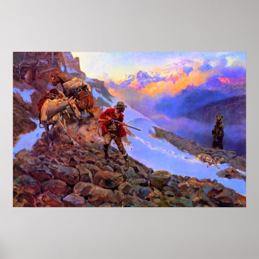 Wessen Meat Man gegen Grizzy Charles Marion Russel Poster (Vorne)