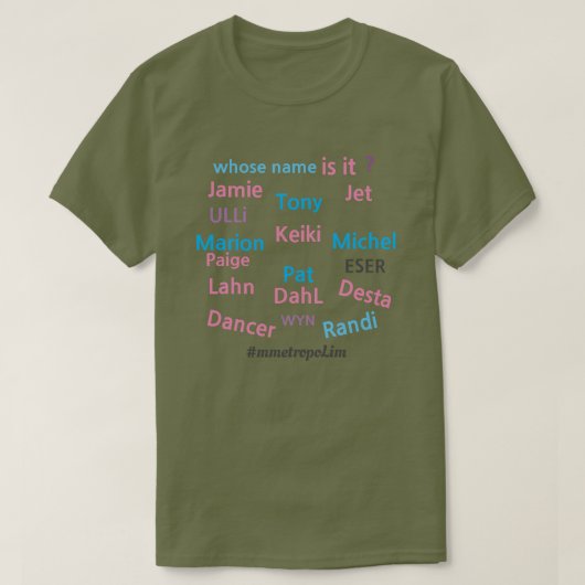 Wessen Name ist es? /MALE & FEMALE/ZAZZLE/alle Grö T-Shirt (Design vorne)