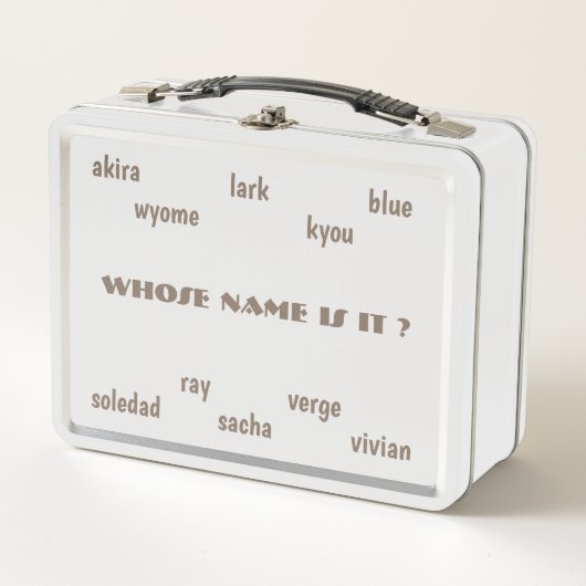 Wessen Name ist es? Metal LunchBox mit Unisex-Name (Vorderseite)