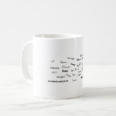 Wessen Name ist es? Tasse mit Unisex-Namen (Vorderseite Links)