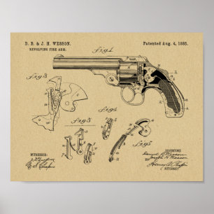 Wesson-Gewehr-Patent-Kunst 1885, die Druck Poster