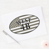 West 4B Ovaler Aufkleber (Umschlag)