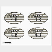 West 4B Ovaler Aufkleber (Blatt)