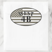 West 4B Ovaler Aufkleber (Tasche)