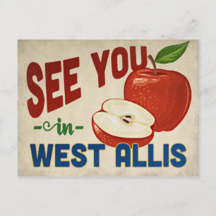 West Allis Wisconsin Apfel - Vintage Reise Postkarte