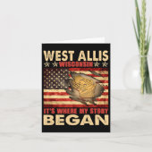 West Allis Wisconsin USA Flag 4. Juli Karte (Vorderseite)