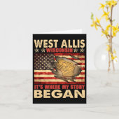 West Allis Wisconsin USA Flag 4. Juli Karte (Gelbe Blume)
