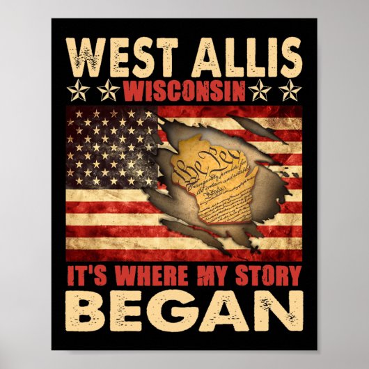West Allis Wisconsin USA Flag 4. Juli Poster (Vorne)