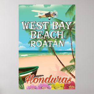 West Bay Beach, Roatán Honduras Reiseplakat Poster