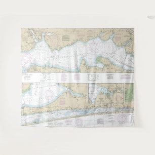 West Bay bis Santa Rosa Wasserkarte 11385 Wandteppich