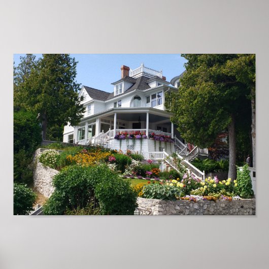 West Bluff Mansion auf Mackinac Island, Michigan Poster (Vorne)