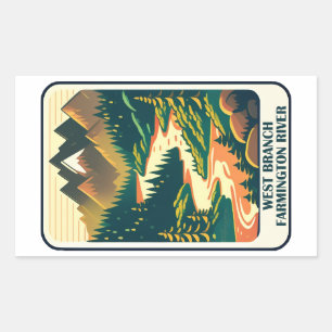 West Branch Farmington River Connecticut Colors Rechteckiger Aufkleber