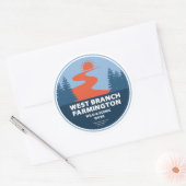 West Branch Farmington Wild and Landschaftlich Riv Runder Aufkleber (Umschlag)