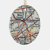 West Chester PA Vintag Map Keramik Ornament (Rechts)