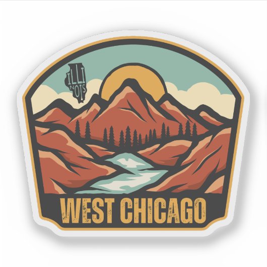 West-Chicago, Illinois Aufkleber (Vorderseite)