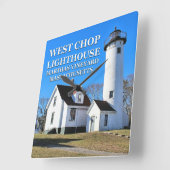 West Chop Lighthouse, Marthas Vineyard MA Clock Quadratische Wanduhr (Winkel)