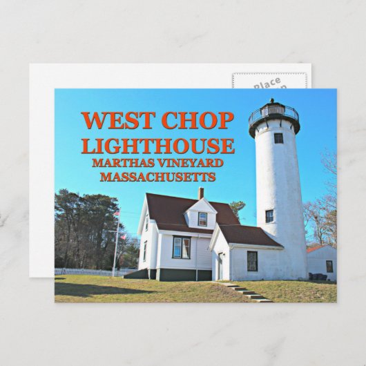 West Chop Lighthouse, Marthas Vineyard MA Postkart Postkarte (Vorne/Hinten)