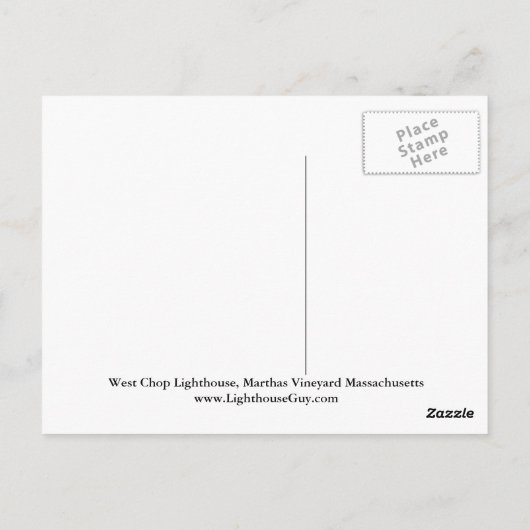 West Chop Lighthouse, Marthas Vineyard MA Postkart Postkarte (Rückseite)