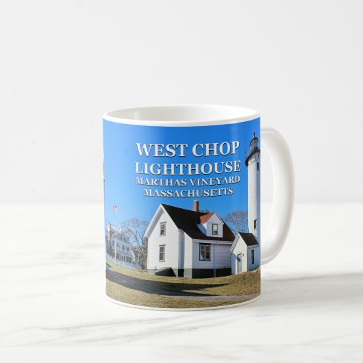 West Chop Lighthouse, Marthas Vineyard MA Tasse (VorderseiteRechts)