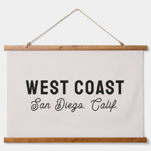 West Coast Dekor individuelles Stadtname Staatssch Wandteppich Mit Holzrahmen