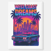 West Coast Dreams – 1980s Synthwave Retro Magnet (Vorderseite)