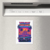 West Coast Dreams – 1980s Synthwave Retro Magnet (In Situ (Geschirrspüler))