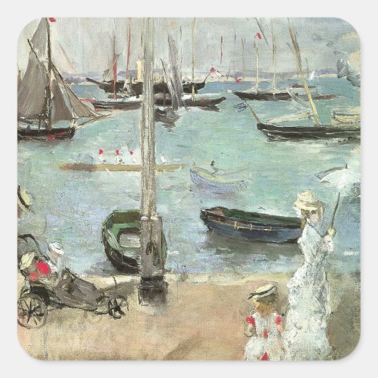 West Cowes, Isle of Wight von Berthe Morisot Quadratischer Aufkleber (Vorderseite)