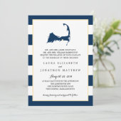 West Dennis Cape Cod Map mit Herz| Hochzeit Einladung (Stehend Vorderseite)