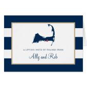 West Dennis Cape Cod Map mit Herz Vielen Dank (Vorderseite (Horizontal))