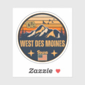 West Des Moines, Iowa Aufkleber (Blatt)