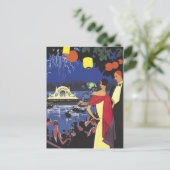 West Egg Gatsby Party Postkarte (Stehend Vorderseite)