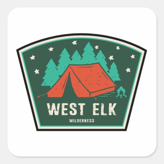 West Elk Wilderness Colorado Camping Quadratischer Aufkleber (Vorderseite)