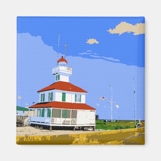 West End Lighthouse Watercolor Magnet (Vorne)