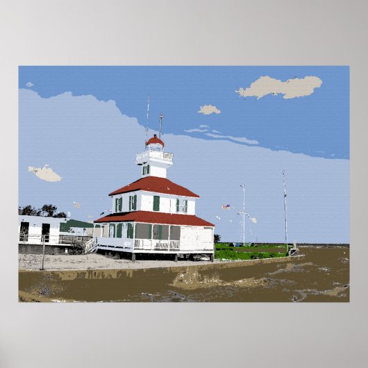 West End Lighthouse Watercolor Poster (Vorne)