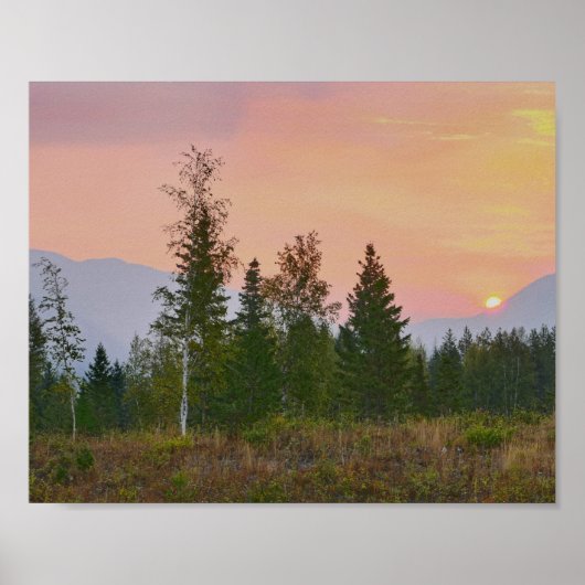 West Glacier, Montana, Sunrise Poster (Vorne)
