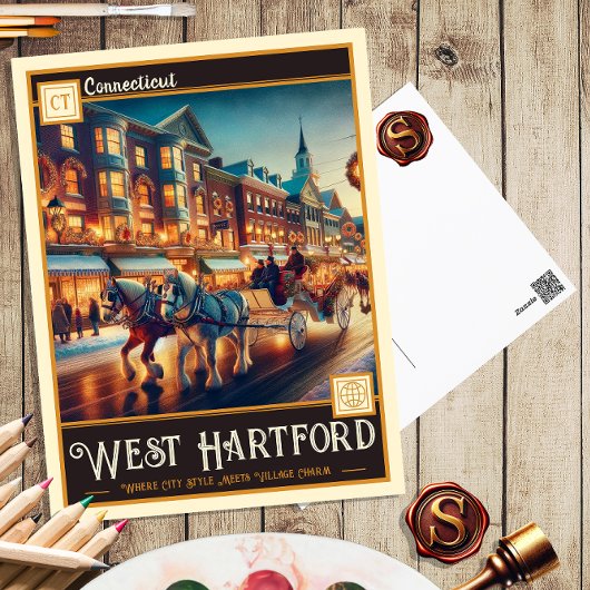 West Hartford, Connecticut | Vintage Postkarte