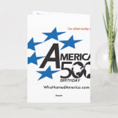 West-Hemisphäre, Wer nannte Amerika? Grußkarte Karte (Rückseite)