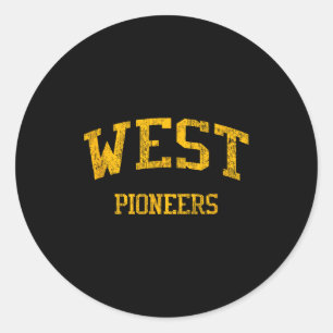 West High School Hs Wichita Ks Vintage Srts Runder Aufkleber