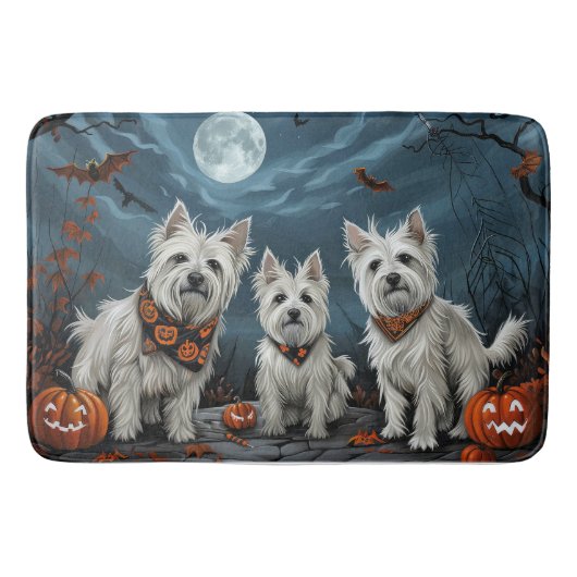 West Highland Halloween Spooky Badematte (Vorderseite)