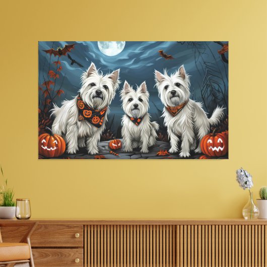 West Highland Halloween Spooky Leinwanddruck (Insitu (Wohnzimmer))