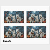 West Highland Halloween Spooky Rechteckiger Aufkleber (Blatt)