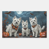 West Highland Halloween Spooky Rechteckiger Aufkleber (Vorderseite)