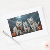 West Highland Halloween Spooky Rechteckiger Aufkleber (Umschlag)