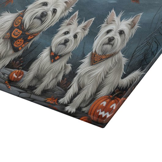 West Highland Halloween Spooky Schneidebrett (Ecke)