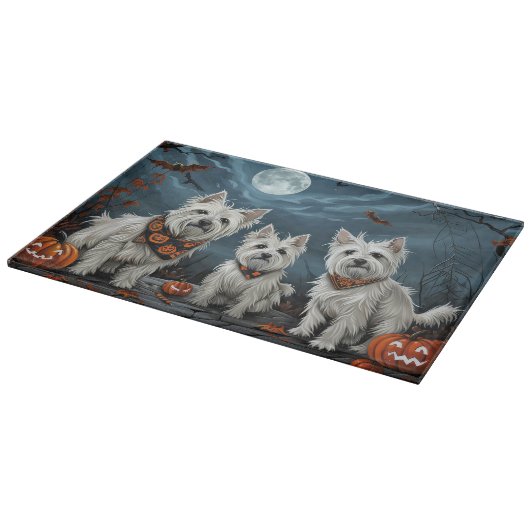West Highland Halloween Spooky Schneidebrett (Ecke)
