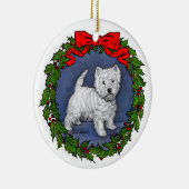 West Highland Terrier Art by Glenda S. Harlan Keramik Ornament (Rechts)