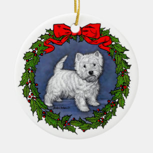 West Highland Terrier Art von Glenda S. Harlan Keramik Ornament